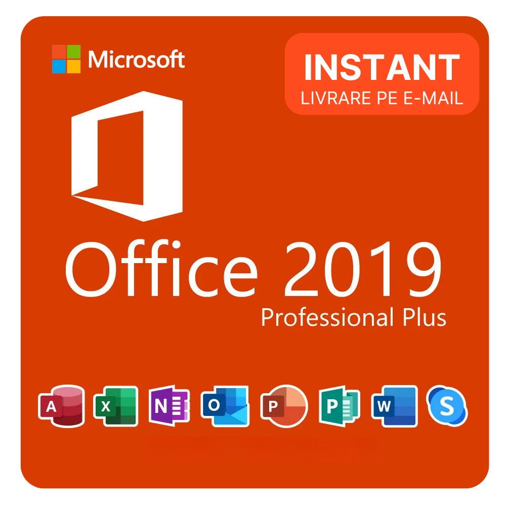 Office Pro Plus 2019 Activare online, Licență Permanentă, Cheie digitală
