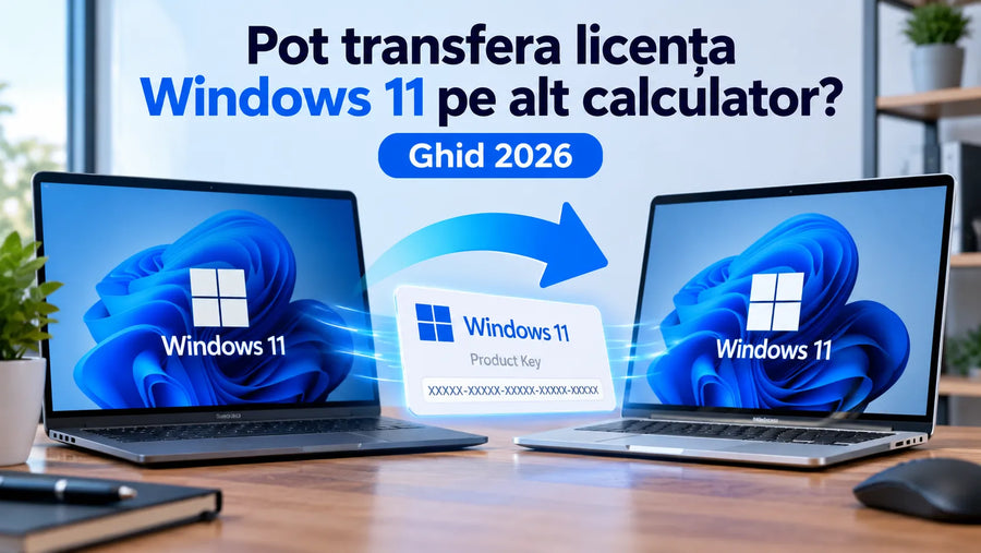 Pot transfera licența Windows 11 pe alt calculator? Ghid 2026