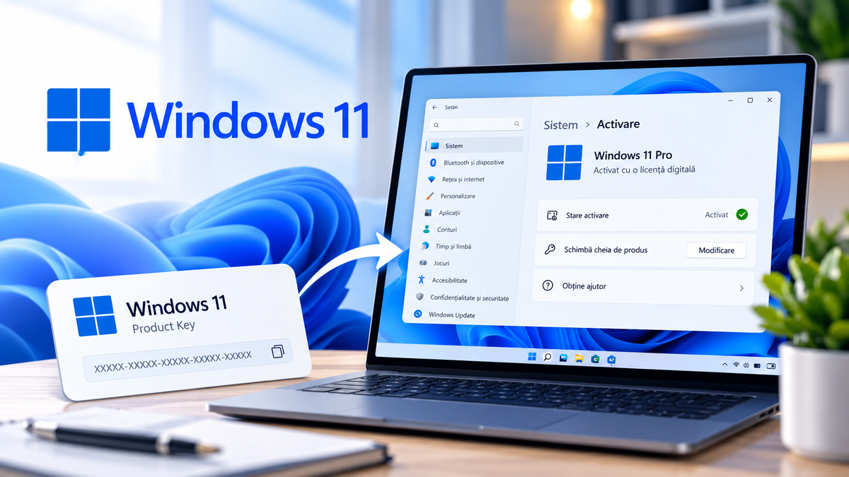 Activare Windows 11 cu cheie de produs în Setări