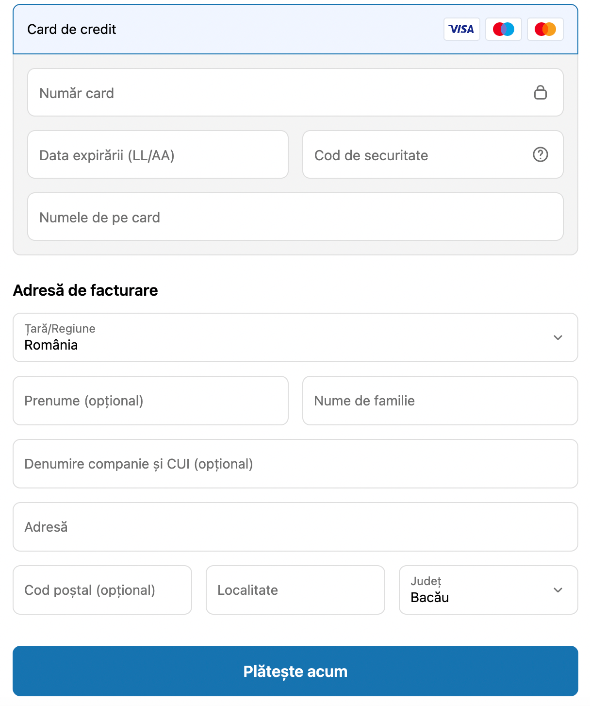 Finalizare comanda